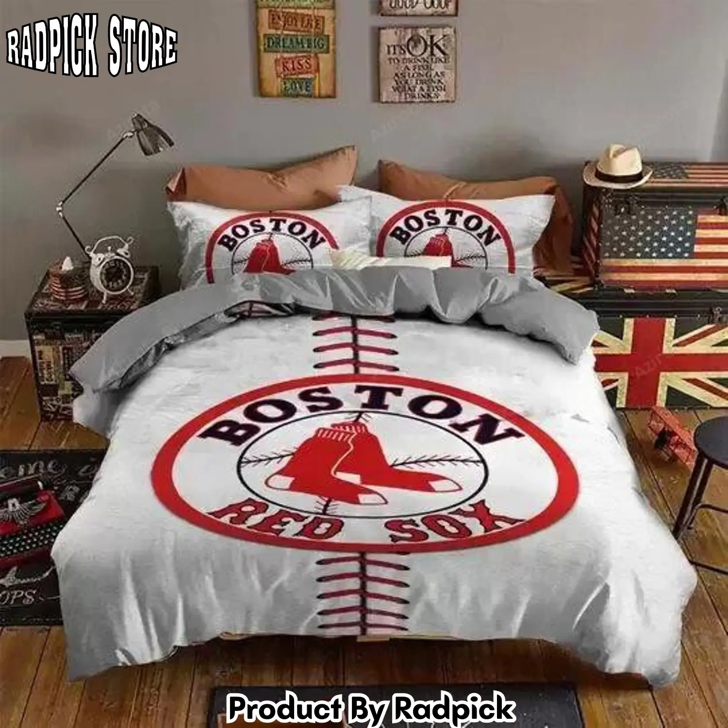 Radpick v6 boston red sox b170948 bedding set duvet cover pillow cases rp327562